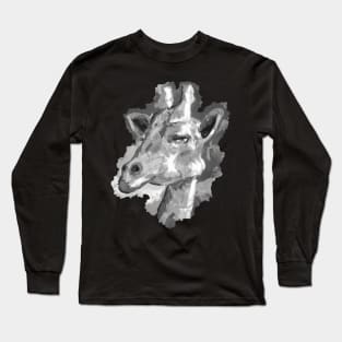 Giraffe Lover Black and White Long Sleeve T-Shirt